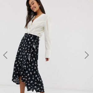 New Look - Ruffle wrap midi skirt -